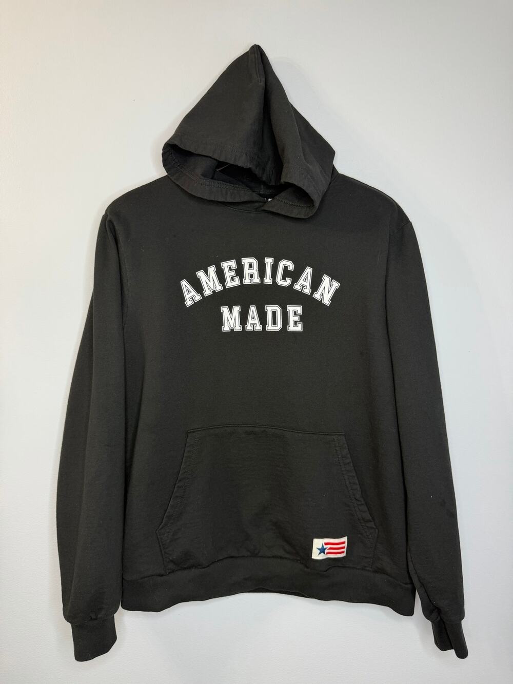 American Giant American Made Pullover Hooded Sweatshirt Black Unisex Sz L